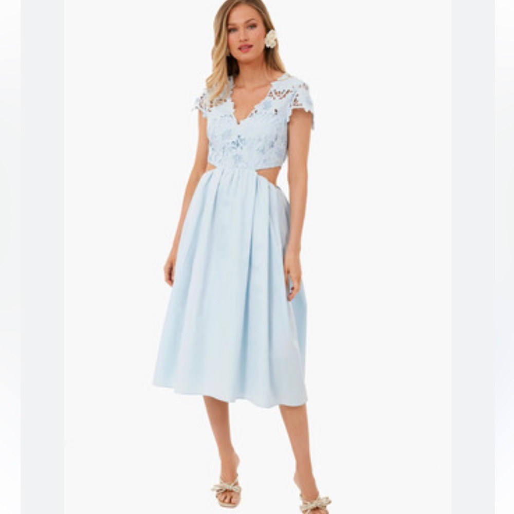 Self Portrait Blue Cutout Dress